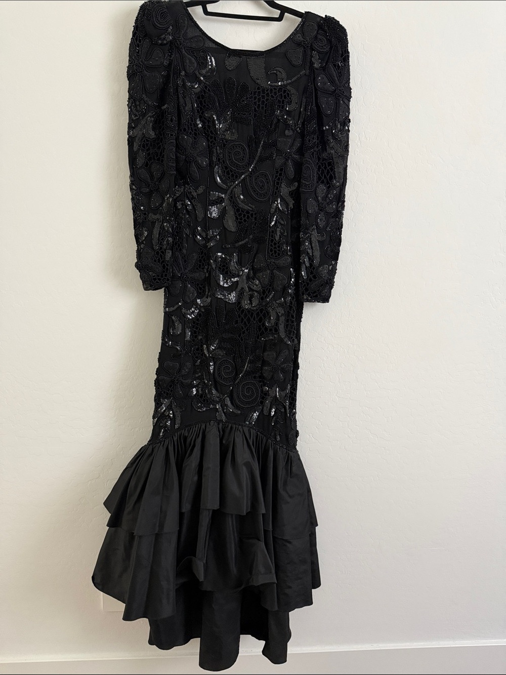 Vintage martha madden sequin mermaid dress Sz XS